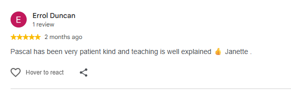 Review by Errol Duncan on Google review